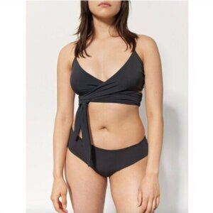 NWT Mara Hoffman Bikini Set Mila Top + Nora Bottom Womens XS Black 2 Pc Swim